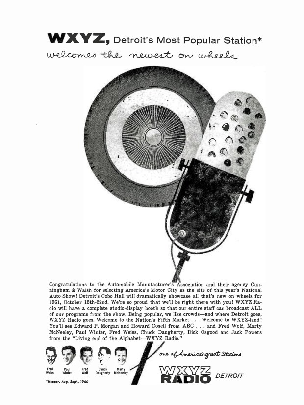 A ‘BROADCASTING’ WXYZ-1270 AD PAGE RIP: October 10, 1960 (click image 2x for largest view)
