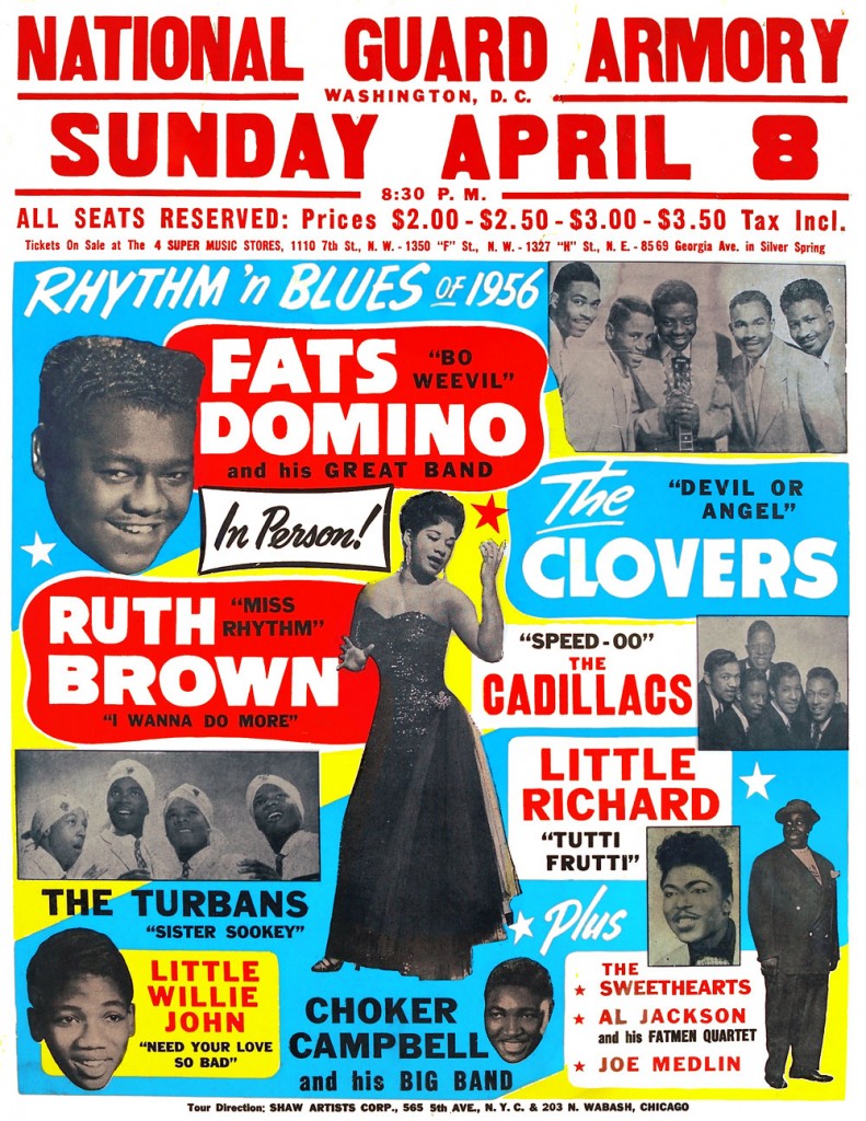 50s Rhythm and Blues placard billing, April 1956