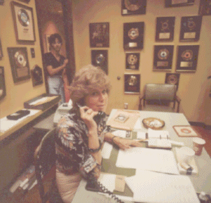 CKLW's Music Director Rosalie Trombley on the job at the BIG 8 (early 1970s)