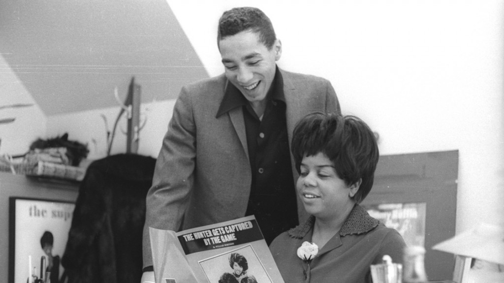 Esther Gordy Edwards, then the vice president of Motown Records, in her Detroit office with Smokey Robinson in 1967.