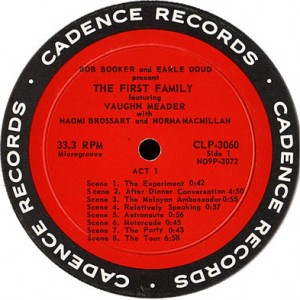Vaughn Meader's 'The First Family' on the Cadence label; 1962-1963 (Click image for larger size).