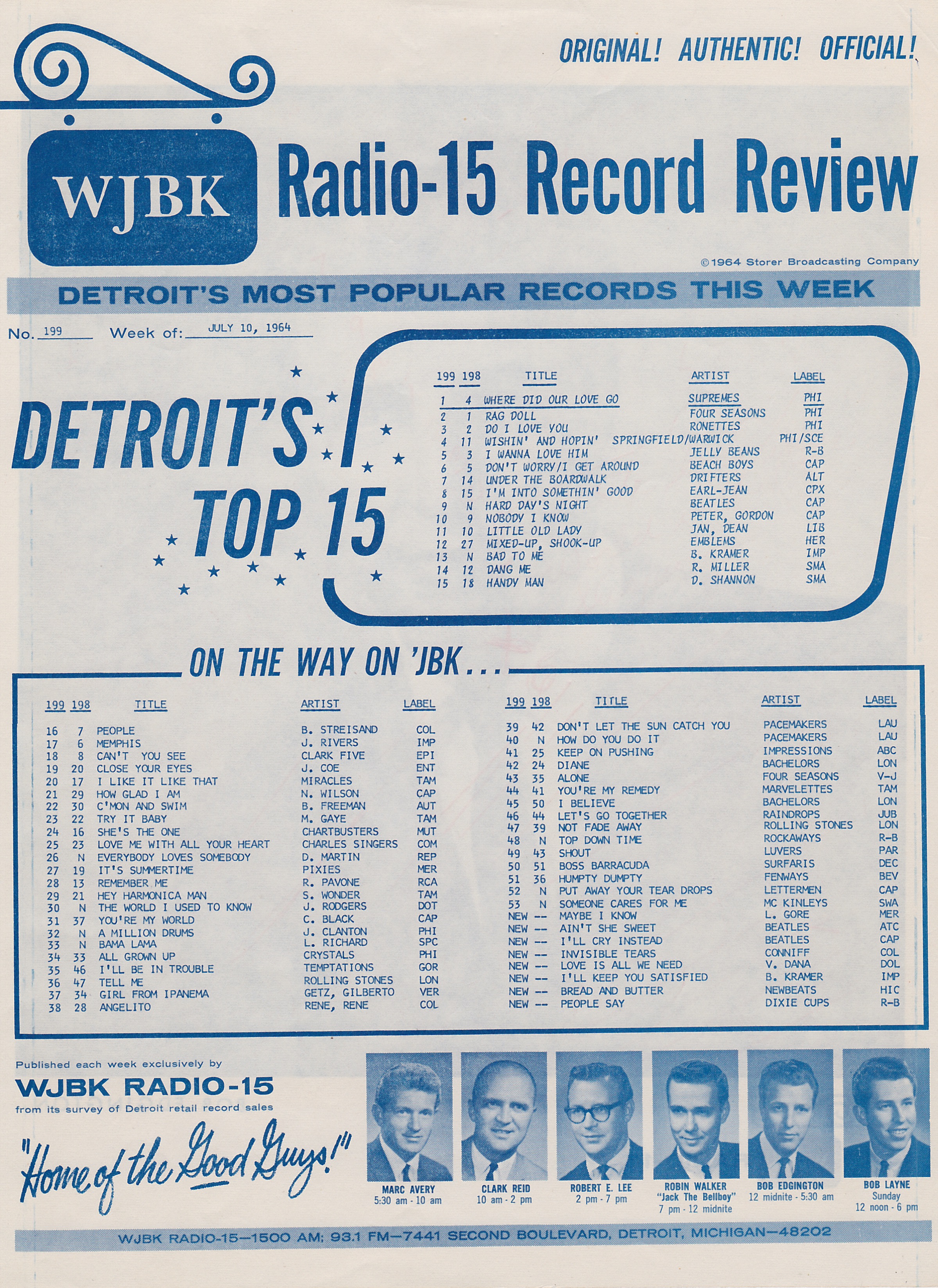 WJBK - JULY 10, 1964 - FRONT