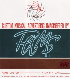 PAMS Custom Advertising tape box (photo: courtesy PAMS Productions (click image for larger view(