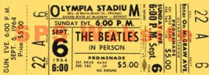 Beatles Olympia Concert Ticket, September 6, 1964
