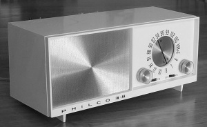 A 1963 Philco AM-FM table radio. (Click on image for larger, detailed PC view).