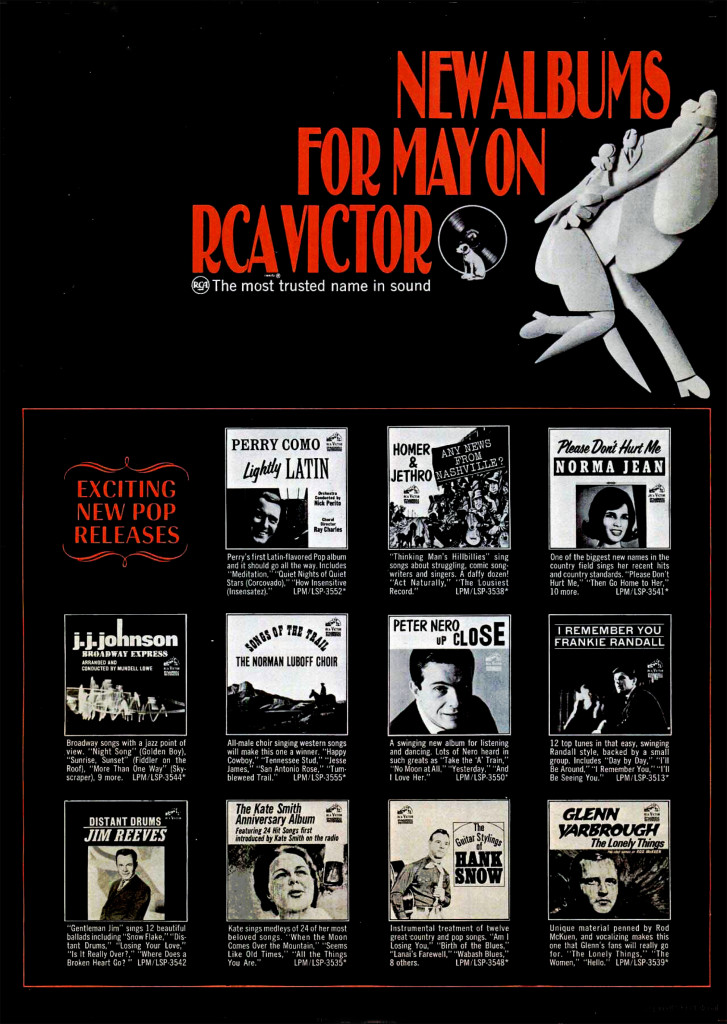 A RCA-VICTOR RECORDS Stereo-Pak AD BILLBOARD PAGE RIP: May 14, 1966 (click image 2x for largest view)